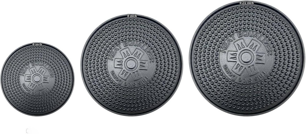 Heat Equalizer-Set of 3 Heat Diffuser for Gas Stoves 6”-8”-9.25 Inch Cast Iron