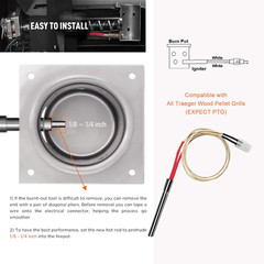 Hot Rod Igniter Kit for Traeger Wood Pellet Grill Smokers Pit Boss Pellet Stove