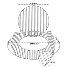 Double-Sided Hinged Cooking Grate for 22″ Charcoal Kettle Grills – BBQ Replaceme