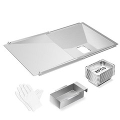 Grease Tray with Catch Pan and Foil Liner, Adjustable Drip Pan for 3/4/5 Gas