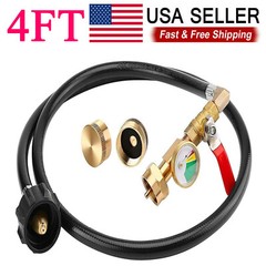 48” Propane Tank Extension Hose 4FT Refill Adapter for 1LB Propane Gas Tanks