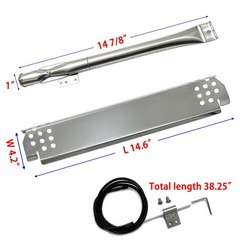 Parts DG262 Grill Burner 14 7/8″, Heat Plates 14.6″ x 4.2″, Igniter Kit fits …
