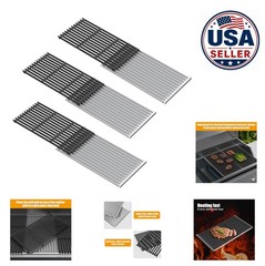 Grill Grate and Emitter Plate Set 17 Inch 16.9 Inch Cast Iron Stainless Steel 4