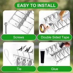 Puthpy 5 Pack Stainless Steel Squirrel Spikes for Bird Feeder, 5 FT Squirrel S