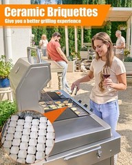 Durable Ceramic Grill Briquettes (Set of 50) for Even Cooking & Flavor Retention