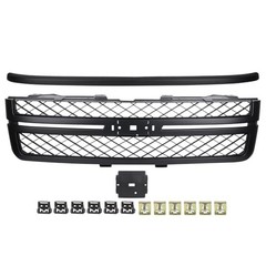With Hood Full Gloss Black Grille+Upper Trim Compatible With 2011-2014 Chevy