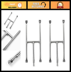 Stainless Steel BBQ Grill Burner Replacement, 2 Pack for 28″ Grill Top, Tube & S