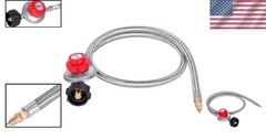 Versatile 4FT Adjustable Propane Regulator Hose with 10 PSI Pressure Control