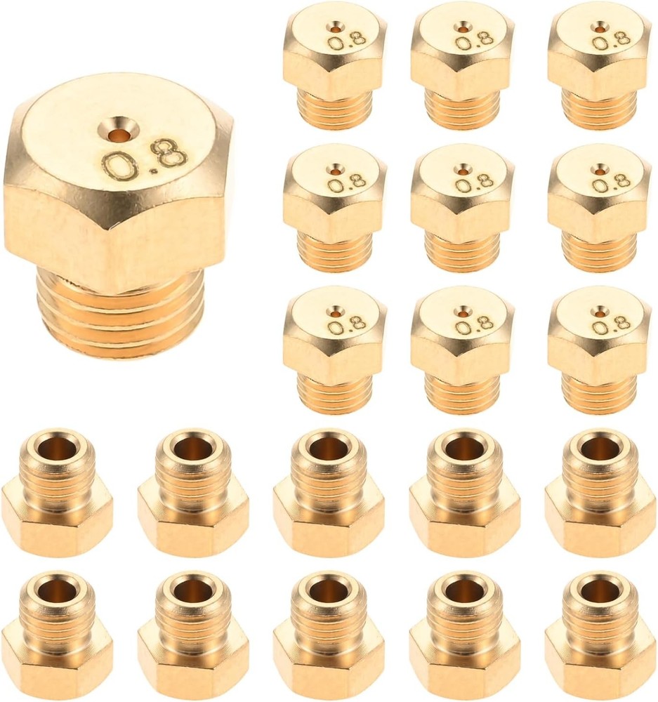 Natural Gas/Propane Orifice 1/4″-32UNEF Male Brass Nozzle with 0.8mm (0.031″) Je