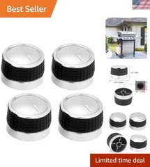 4-Pack Chrome Plated Grill Control Knobs – Easy Install, Fits D-Shaped Valves