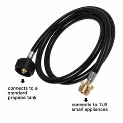 6FT QCC Propane Adapter Hose for Weber Q Gas Grill LP Tank 1lb to 20lb Converter