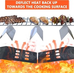 Grill Heat Deflectors for Genesis II E-410 E-415 E-435 LX E-440 Gas Grills, 16GA