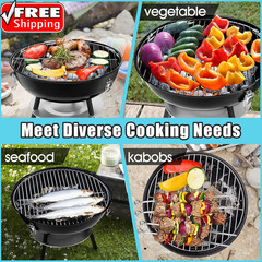 Replacement Cooking Grate for Small 13.7 Inch Charcoal Grill, round Chromed Iron