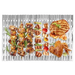 20 Pack Disposable Aluminum Grill Liners, 12″ x 20″ Rollable Grill Sheets for…