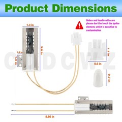 2-Pack Igniter for Samsung Gas Range Models NX58H5600SS, NX58F5500SS, NX58K9500W