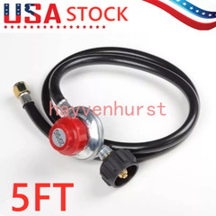 5FT Hose High Pressure Propane Gas Regulator LPG BBQ Grill Tank Adjustable