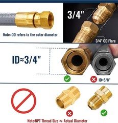15 Feet 1/2 inch ID Natural Gas Grill Hose with Male Quick Connect Plug and 3…