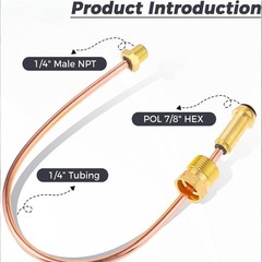 Propane Regulator Copper Pigtail POL x 1/4″NPT Male Pipe Thread 1/4″ Tubing