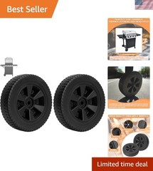 Replacement 7” Grill Wheels for Charbroil & Nexgrill – Black, Heavy-Duty 2-Pack
