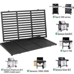 7638 Grill Grates Replacement – 17.5″ Enameled Cast Iron Grill Grates for Weber