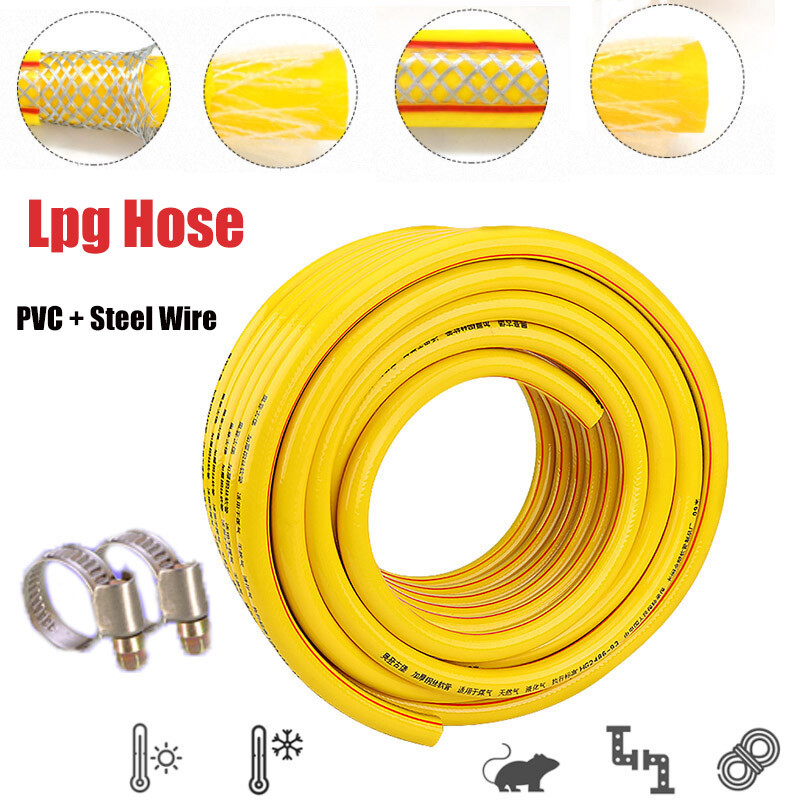 Reinforced Braided Hose PVC With Steel Wire For Air, Gas, Water Heater Lpg Hoses