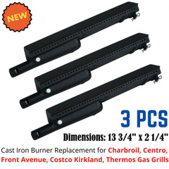 3 Iron Burner Replacement Parts for Charbroil-Centro-Kirkland-Thermos Gas Grills