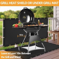 Fireproof Heat Shield 3’x10′ for Grill Wall Protection, BBQ Deck & Fence Guard