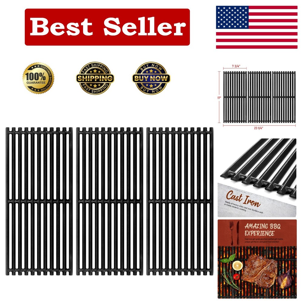 17″ Charbroil Grill Grates – Heavy-Duty, Non-Stick Cast Iron for Perfect Marks