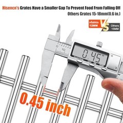 17″ Stainless Steel Grill Grates Replacement – 2 Pack for 4 & 5 Burner Gas Grill