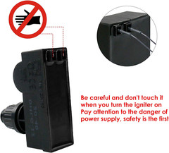 Uniflasy Push Button Grill Ignitor 2 Outlet Electronic Igniter Kit