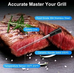 Wireless Bluetooth Meat Thermometer – 2 Probes & App 2 Probes, Black/Gray