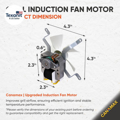 Upgraded Induction Fan Replacement Part for Pit Boss, Traeger, Camp Chef, Z Gril