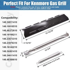Gas Grill Replacement Parts Compatible with Kenmore Models 146.34611410, 146.463