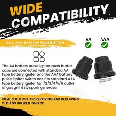 Grill Igniter Button Cap Spark Generator Knob AAA and AA Battery Pulse Ignite…