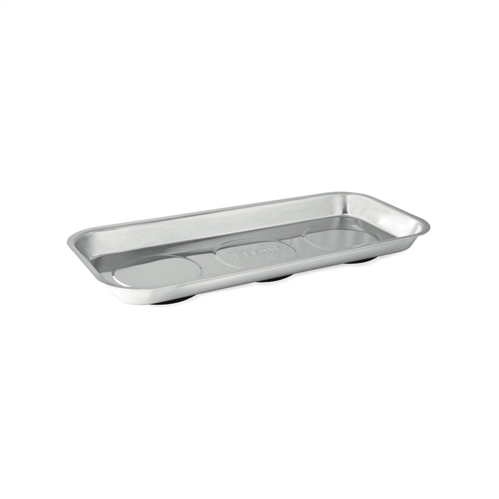 Titan 21263 Stainless Magnetic Parts Tray 6-1/4 x 14 Inch Non Marring Base