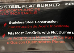 Brinkmann Grill Parts Pro Replacement Stainless Steel Flat Burner 812-7232-S2