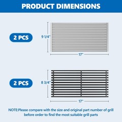 SafBbcue Emitter and Cooking Grate for Charbroil Tru-Infrared 2 Burner 463642…