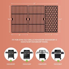 DGH450CRP Cooking Grates for Dyna-Glo Gril, Fits DGH450CRP-D 3PC-Grill Grates