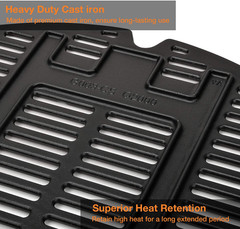 Cast Iron Cooking Grid Grates 2-Pack 15.3″ for Weber Q200 Q220 Q2000 Q2200 Q2400