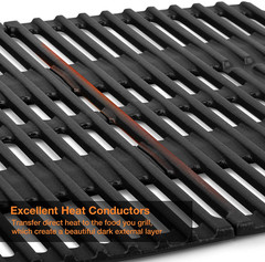 Cast Iron Cooking Grid Grates 2-Pack 15.3″ for Weber Q200 Q220 Q2000 Q2200 Q2400