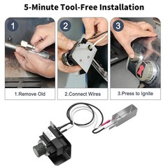 67726 Grill Igniter Kit for Weber Genesis 300 Series Metal Sparker & Button Caps