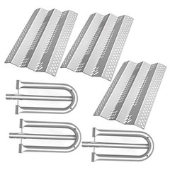 Grill Replacement Parts, 3 Pack Heat Plate Shield with 3 Pack Burner Gas