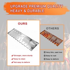 Multifunctional Warming Rack for Gas BBQ Grills, Heavy-Duty Stainless Steel, Rep