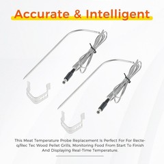 MOOTVGOO 2 Pack Temperature Meat Probe Replacement for Rec Probe, Silver
