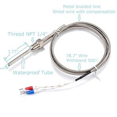 Waterproof K Type Grounded Thermocouple – Jaybva Temperature Sensor 1/4″ K Type