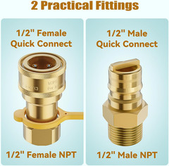 1/2 Inch Natural Gas Quick Connect Fitting for Natural Gas Hose Propane Fittings