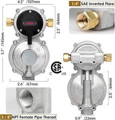 Automatic LP Propane Regulator with 18″ Braided Hoses – Safety Certified for RVs