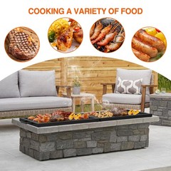 onlyfire Foldable X‑Marks Heavy‑Duty Steel Fire Pit Grate, 44 X 15‑Inch
