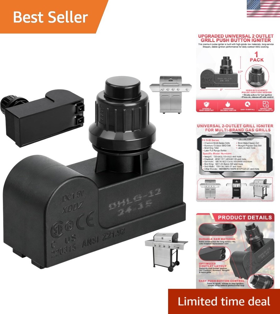 DHLG-12 Grill Igniter Kit for Charbroil, Kenmore, Broil-Mate, Broil King, Nex…