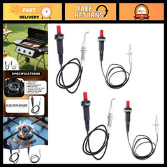 4pcs Piezo Igniter Kit with Ceramic Electrode & Long Wire for Gas Grill, Oven, H